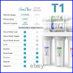 100GPD 5 Stage Under Sink Reverse Osmosis System Drinking Water Filter Purifier