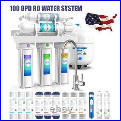 100 GPD 5 Stage Reverse Osmosis System Water Filtration System + 7 Extra Filter