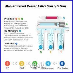 100 GPD 5 Stage Reverse Osmosis Water Filtration System Undersink Filter