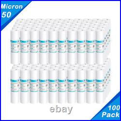 100 Pack 50 Micron 10x2.5 Sediment Water Filter Whole House Cartridges Replace