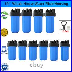 10Pack Whole House 4.5 x 10 Big Blue Water Filter Housing 1 in/outlet Port
