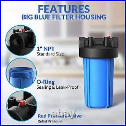 10Pack Whole House 4.5 x 10 Big Blue Water Filter Housing 1 in/outlet Port