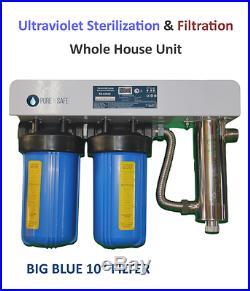 10' High Flow Whole House Water Filter with UV Ultraviolet Sterilization System