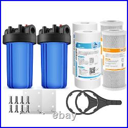 10 Inch Big Blue Whole House Water Filter Housing & Sediment Carbon Cartridge