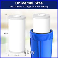 10 Inch Big Blue Whole House Water Filter Housing System PGC PP Carbon Cartridge