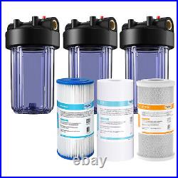 10 Inch Clear Whole House Water Filter Housing 10 x 4.5 Filtration Cartridge