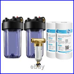 10 Inch Clear Whole House Water Filter Housing System 10 x4.5 Sediment Filters