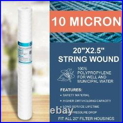 10 Micron 2.5x20 Whole House String Wound Polypropylene Sediment Water Filter