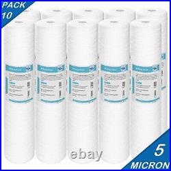 10 Pack 20 x 4.5 String Wound Whole House Well Sediment Water Filter 5 Micron