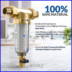 10 Whole House Water Filter Housing 2-Stage Filtration + DC3 Spin Down Sediment