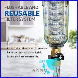 10 Whole House Water Filter Housing 2-Stage Filtration + DC3 Spin Down Sediment