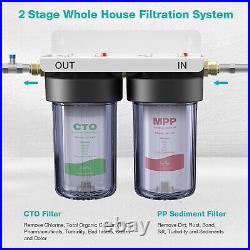 10x4.5 3-Stage Whole House Spin Down Sediment Water Filter System+5 Set PP+CTO