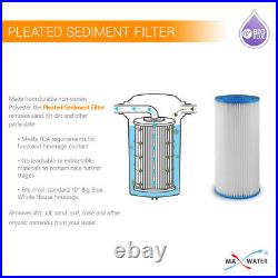 10x4.5 BB Clear 1 Port WH Water Filter 3 Stages System + Gauges