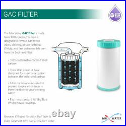 10x4.5 Big Blue Clear 1 Port WH Water Filter 3 Stages System + Gauges