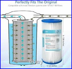 10x4.5 Whole House Big Blue Sediment Pleated Water Filter 20/50 Micron 2-18PCS