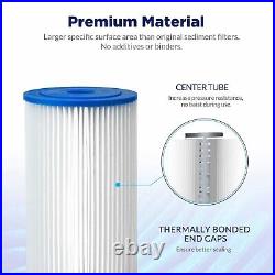 10x4.5 for Big Blue Whole House Pleated Sediment Water Filter 50 Micron 6 Pack