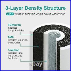 10x 5? M for Big Blue 10 inch Whole House Sediment Activated Carbon Water Filter