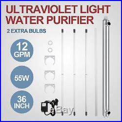 110V Ultraviolet Light Water Purifier Whole House UV Sterilizer 55W 12 GPM