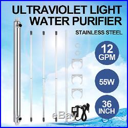 110V Ultraviolet Light Water Purifier Whole House UV Sterilizer 55W 12 GPM