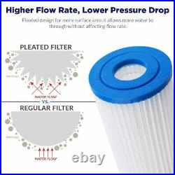 12PCS 50 Micron 20x4.5 Whole House Pleated Sediment Water Filter for Big Blue