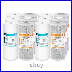 12Pack 5 Micron 10x4.5 Sediment Carbon Block Big Blue Water Filter Whole House