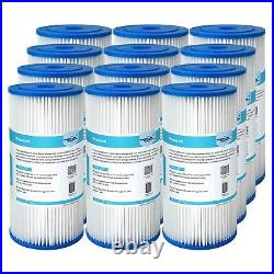 12 Pack 10 x 4.5 Whole House Washable Pleated Sediment Water Filter Cartridges