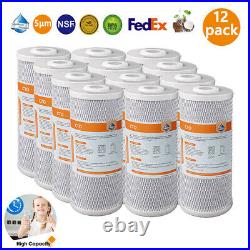 12 Pack 10x4.5 Big Blue CTO Carbon Block Water Filter Whole House Replacement