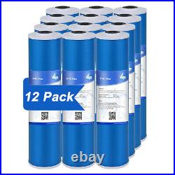 12 Pack 20x4.5 5 Micron GAC Carbon Water Filter Whole House Big Blue Cartridges