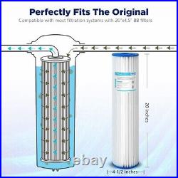 12 Pack 20x4.5 Whole House Pleated Sediment Water Filter Replacement 5 Micron