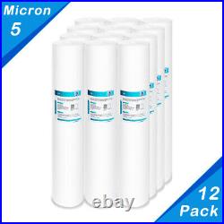 12 Pack 5 Micron 20x4.5 Melt-Blow Sediment Water Filter Whole House Replacement