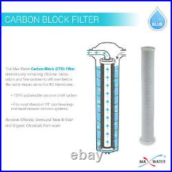 12 x Max Water Whole House CTO Carbon Block Filter, 20x2.5