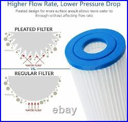 18PCS 10x4.5 Whole House Swimming Pool Washable Sediment Pleated Water Filter