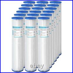 18 Pack 20 Micron 20x4.5 Whole House Filtration Pleated Sediment Water Filter