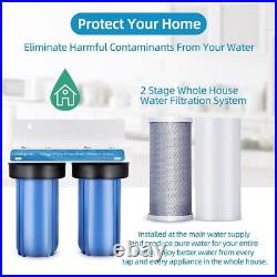 1X Geekpure 2 Stage Whole House Water Filter System with 10-Inch Blue Housing