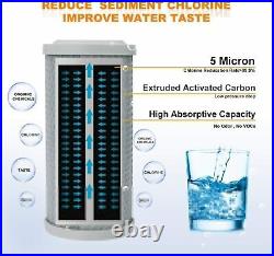 1-12 Pack 5m 20x4.5 Cartridge Whole House CTO Carbon Block Water Filter, Grey