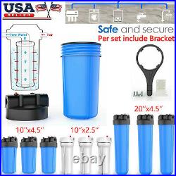 1/2/3Set 20x4.5/10 x 4.5/10 x 2.5 Big Blue Whole House Water Filter System