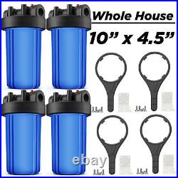 1-4 Pack 10 x 4.5 Big Blue Whole House Water Filter Housing Filtration System