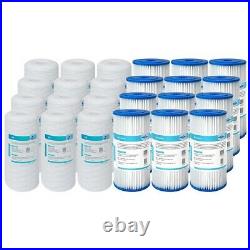 1/5/10/20/50 Micron 10x4.5 Whole House Pleated Sediment Water Filter Cartridge