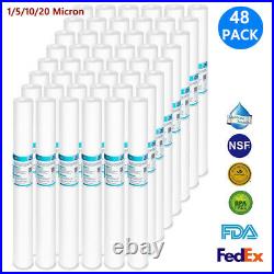 1/5/10/20 Micron 20 x 2.5 Whole House Sediment Water Filter Cartridge 48 Pack