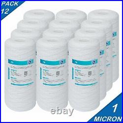 1 Micron 10x4.5 Whole House Prefiltration System Sediment Water Filter 12 Pack