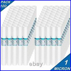 1 Micron 20x2.5 String Wound Whole House Well Water Sediment Filter 100 Pack