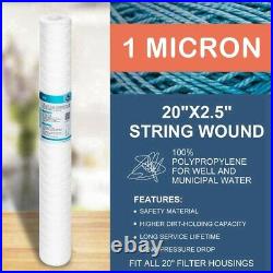 1 Micron 20x2.5 String Wound Whole House Well Water Sediment Filter 100 Pack