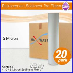 (20) 20 x 4.5 5 Micron Sediment PP Spun Polypropylene Whole house Water Filter