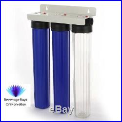 20 3 Stage Whole House Water Filter System, 3/4 Port High Flow Rate & Quality