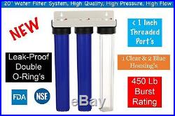20 3 Stage Whole House Water Filter System High Quality Pressure & Flow Rate 1