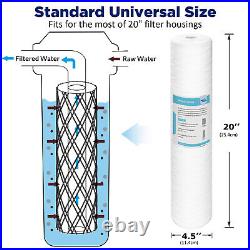 20 Big Blue Whole House Water Filter Housing System 4PCS String Wound Sediment