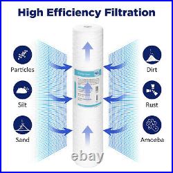 20 Big Blue Whole House Water Filter Housing System 4PCS String Wound Sediment