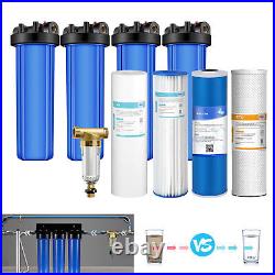 20 Inch Big Blue Whole House Water Filter Housing System 20 x 4.5 Cartridge