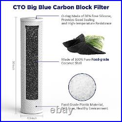 20 Inch Big Blue Whole House Water Filter Housing System &4PCS Carbon Filtration