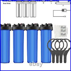 20 Inch Big Blue Whole House Water Filter Housing System Carbon Block Filtration